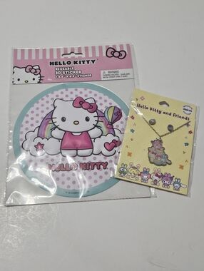 Sanrio Hello Kitty 6.5" Round 3D Reusable Sticker & Hello Kitty Easter Egg with
